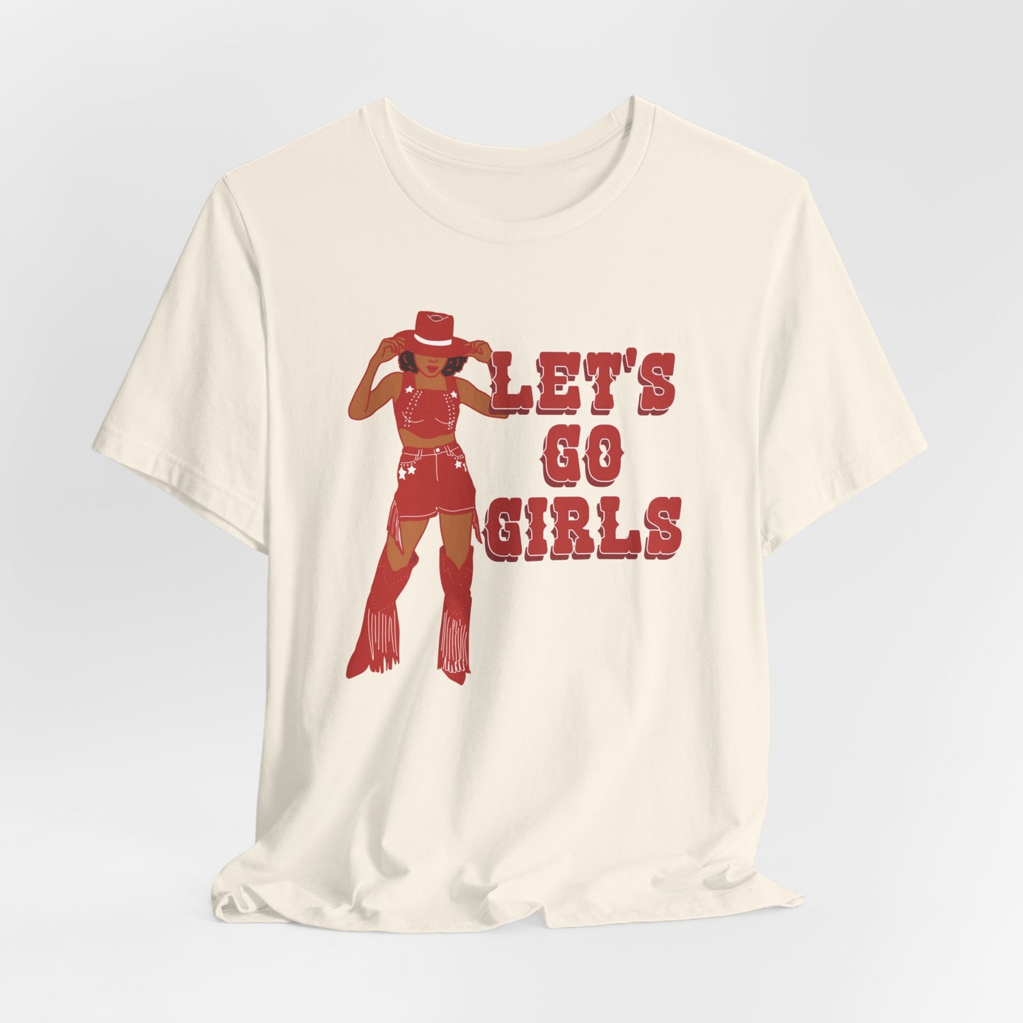 Let's Go Girls Black Cowgirl Western Graphic Tee | Afro Cowgirl Graphic T-Shirt