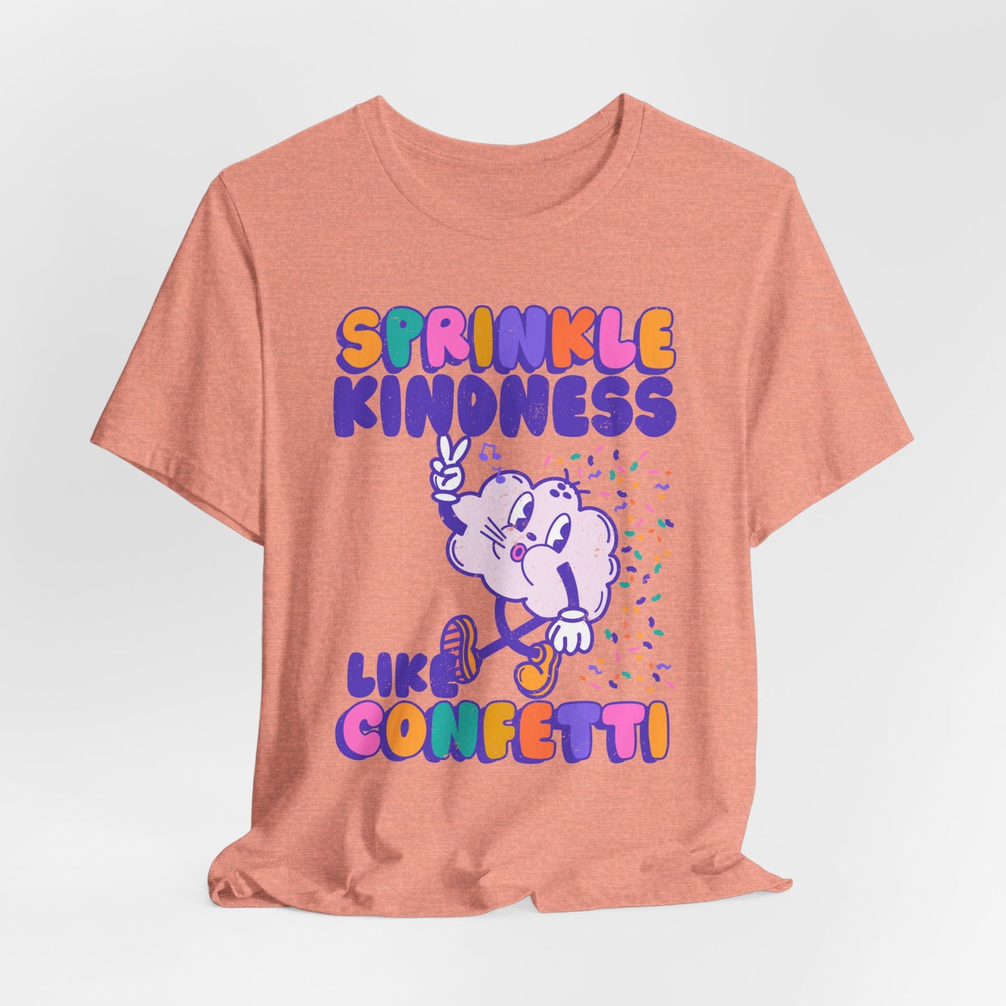 Sprinkle Kindness Like Confetti Retro Graphic Tee | Inspirational T-Shirt, Positive Vibes Shirt, School Counselor Tee | Teacher Tee