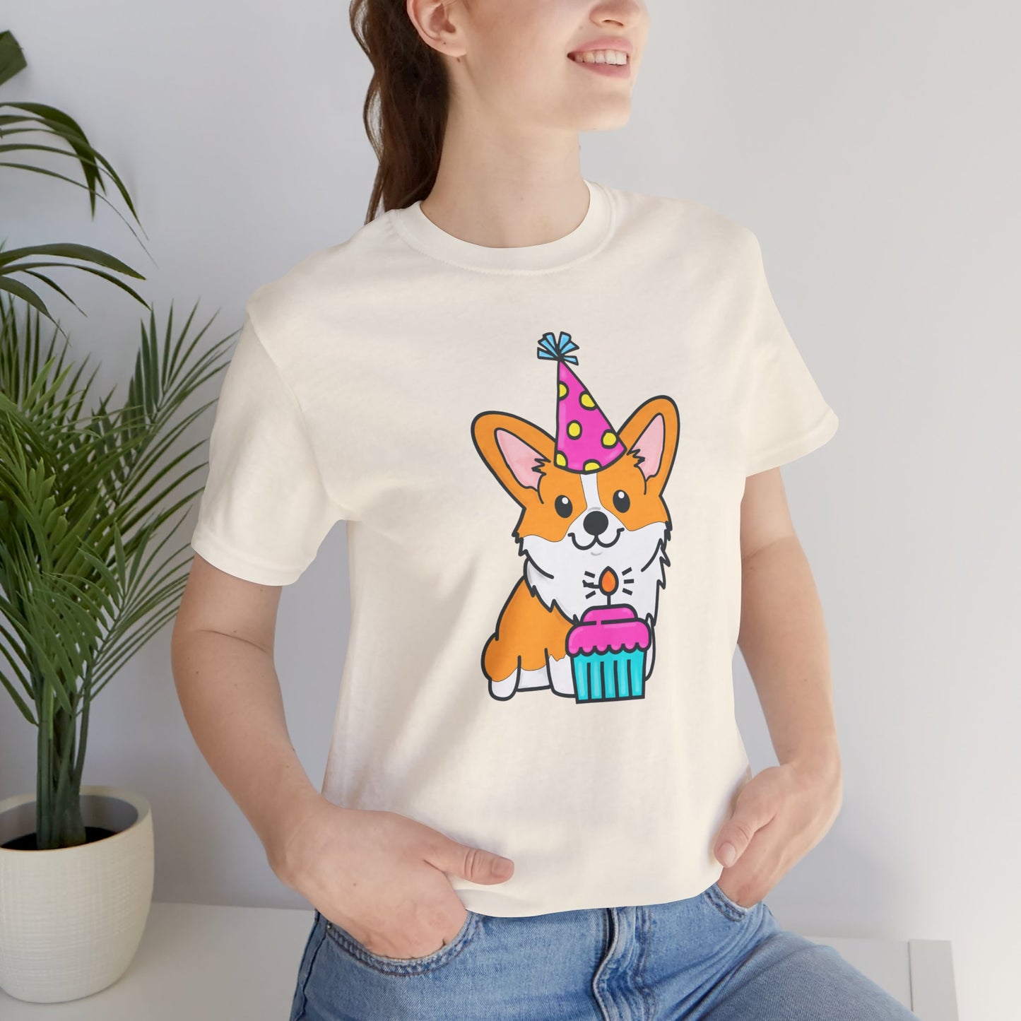 Birthday Corgi Dog T-Shirt - Birthday Cake Shirt, Women's Corgi Graphic Tee, Dog Lover Gifts, Gifts for Her, Pet Owner Apparel