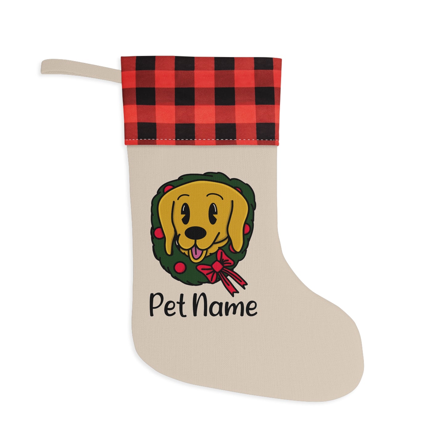 Golden Retriever Pet Personalized Name Christmas Stocking