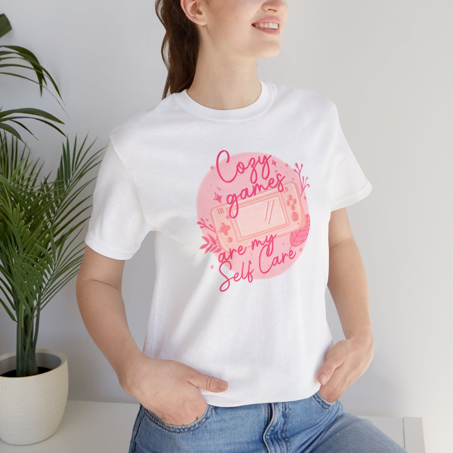 Cozy Games Are My Self Care Women's Tee - Gamer T-Shirt, Video Game Ladies Graphic T-Shirt, Comfortable Gaming Apparel, Unique Gamer Gift