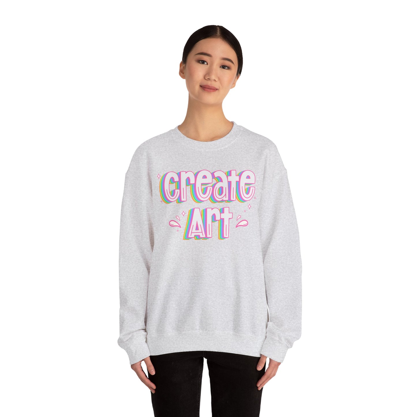 Create Art Unisex Heavy Blend Crewneck Sweatshirt | Art Colorful Sweater | Art Teacher Pullover | Artist Sweatshirt | Teacher Apparel