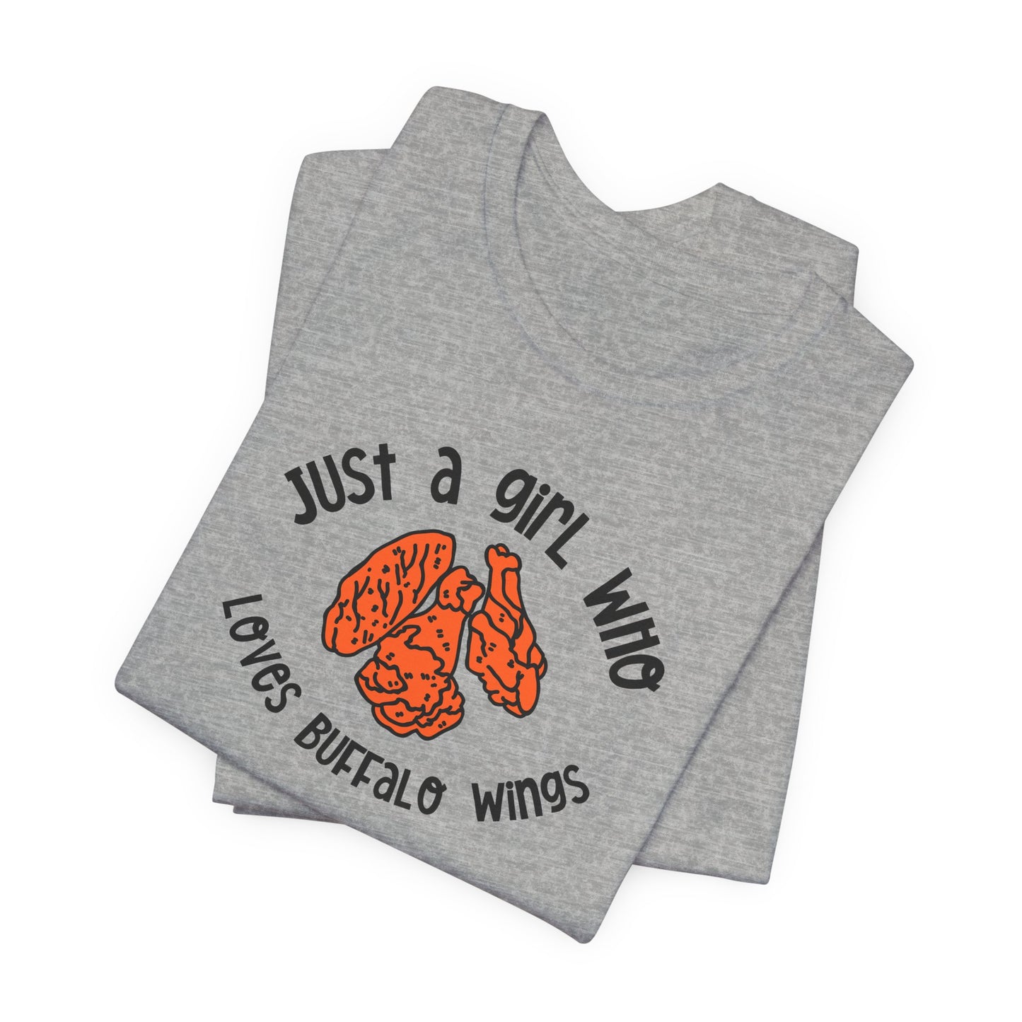 This Girl Loves Buffalo Wings Tee | Chicken Wings Graphic Tee | Ladies Food Shirt | Hot Wings Lover Gift | Spicy food tee