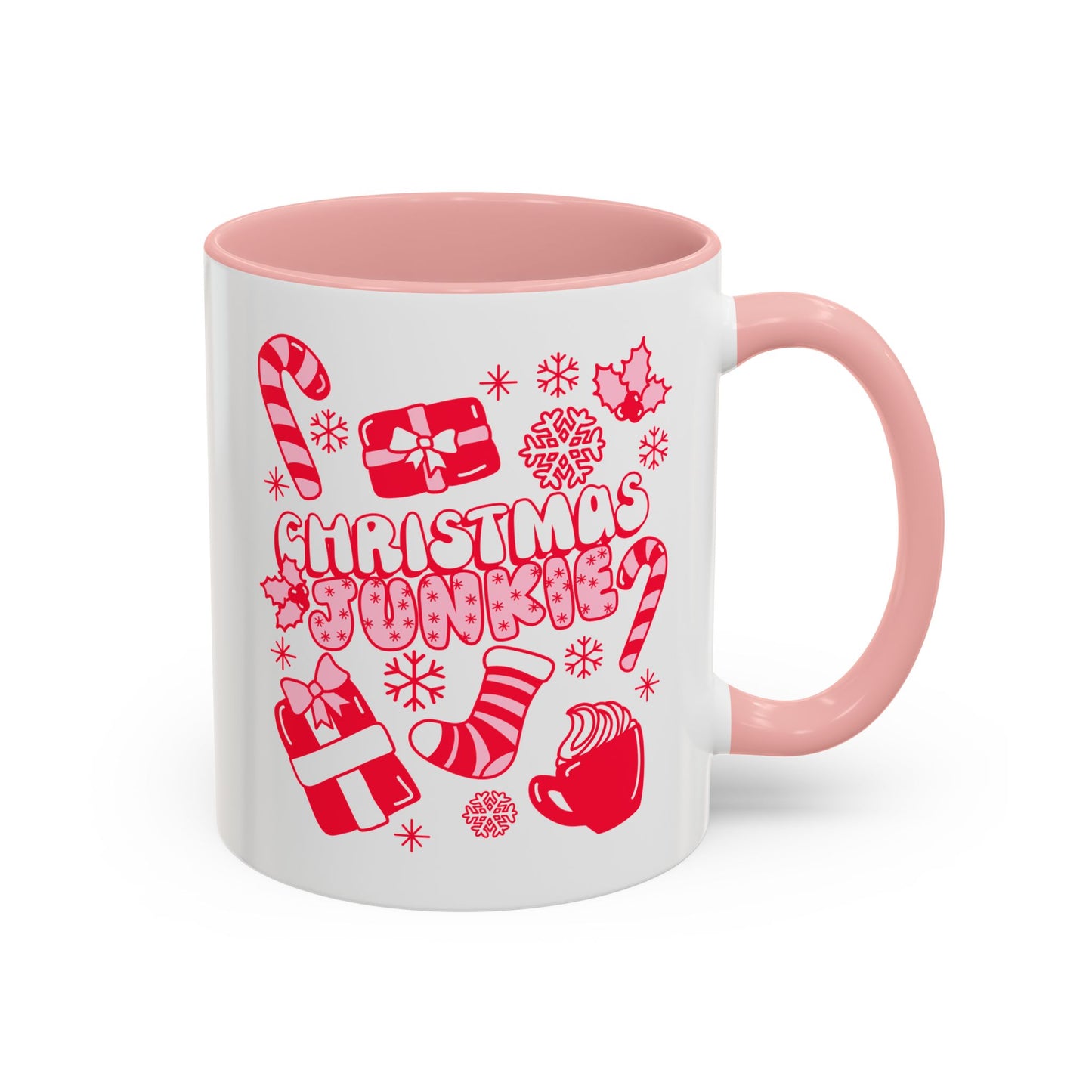 Christmas Junkie Pink Holiday Coffee Mug 11oz/15oz