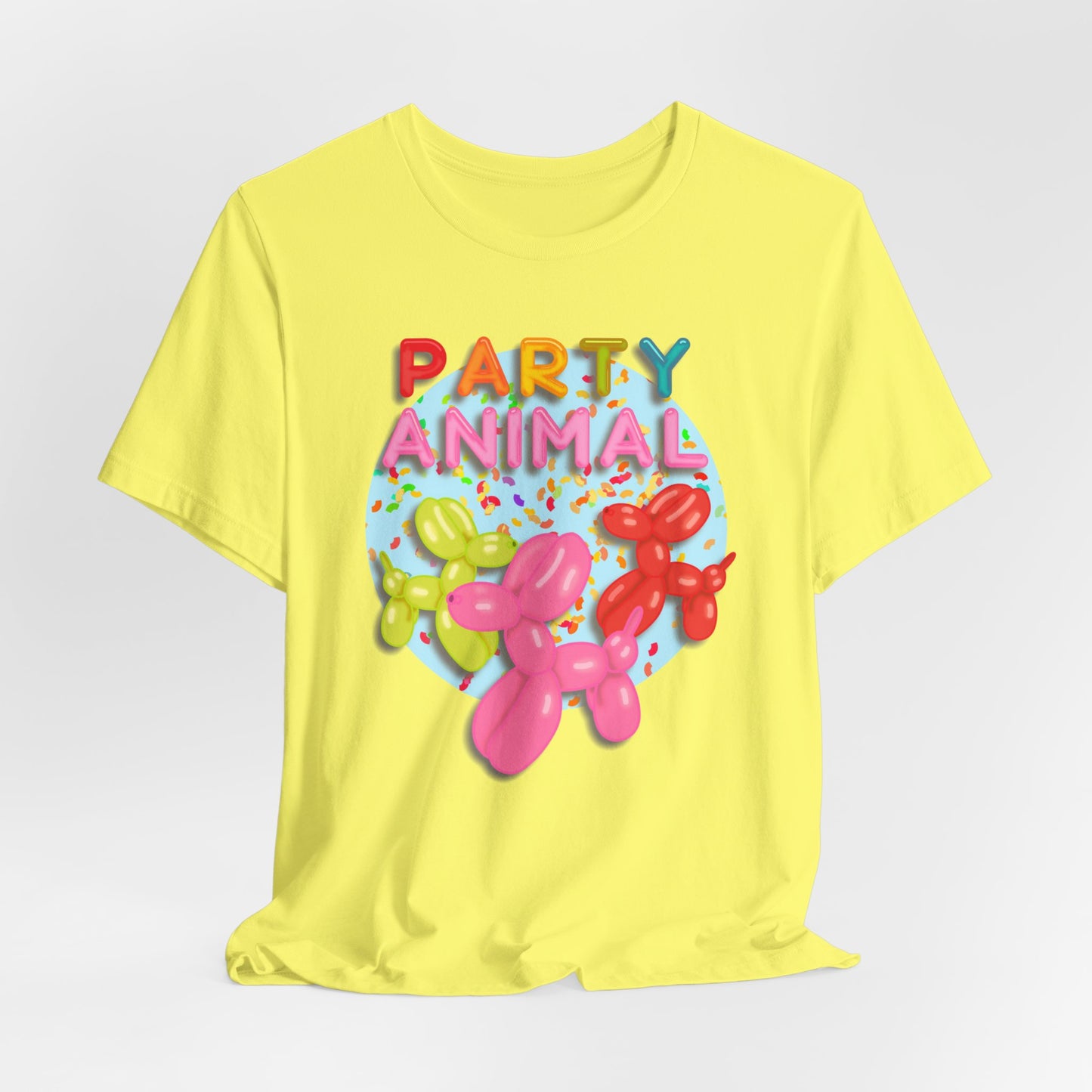 Party Animal Balloon Dog Birthday Graphic Tee - Fun Celebration Shirt | Balloon Lover Gift | Unisex Tee for Birthdays and Special Occasions