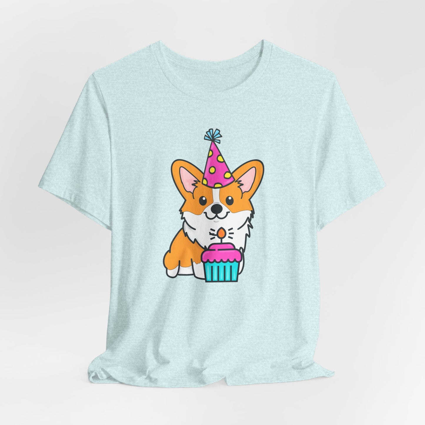 Birthday Corgi Dog T-Shirt - Birthday Cake Shirt, Women's Corgi Graphic Tee, Dog Lover Gifts, Gifts for Her, Pet Owner Apparel