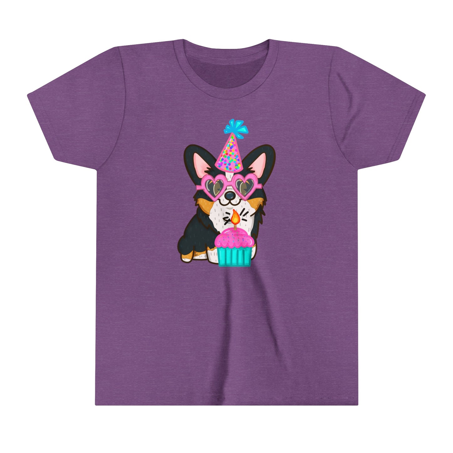 Kids Birthday Black Corgi Dog T-Shirt | Birthday Cake Shirt | Birthday Gift | Youth Corgi Graphic Tee | Kid Dog Lover Tee | Corgi Family Tee