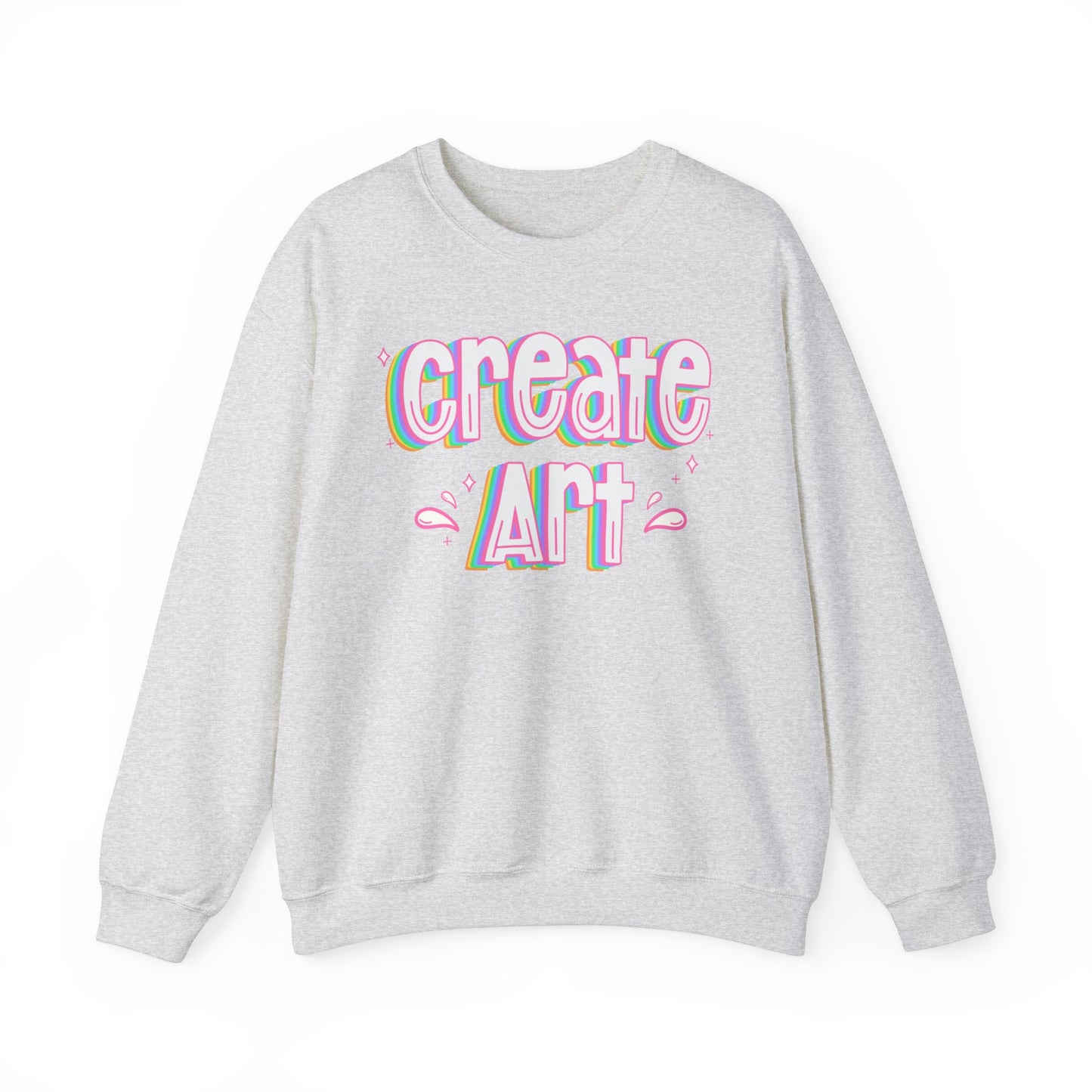 Create Art Unisex Heavy Blend Crewneck Sweatshirt | Art Colorful Sweater | Art Teacher Pullover | Artist Sweatshirt | Teacher Apparel