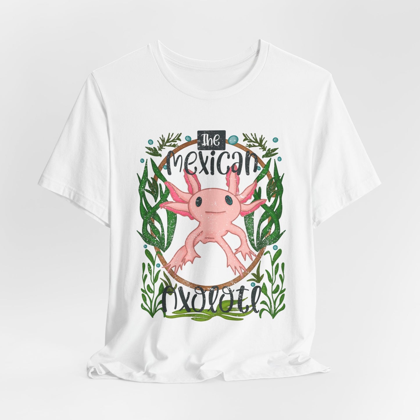 Mexican Axolotl Unisex Graphic Tee | Cute Pink Axolotl Gifts | Nature Inspired Shirt | Amphibian T-Shirt | Animal Lover Conservation Tee