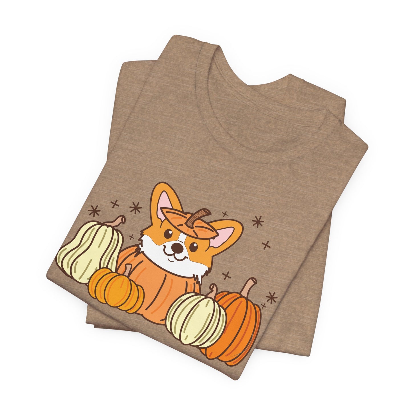 Corgi Pumpkin Halloween Unisex Fit Graphic Tee | Ladies Fall T-Shirt