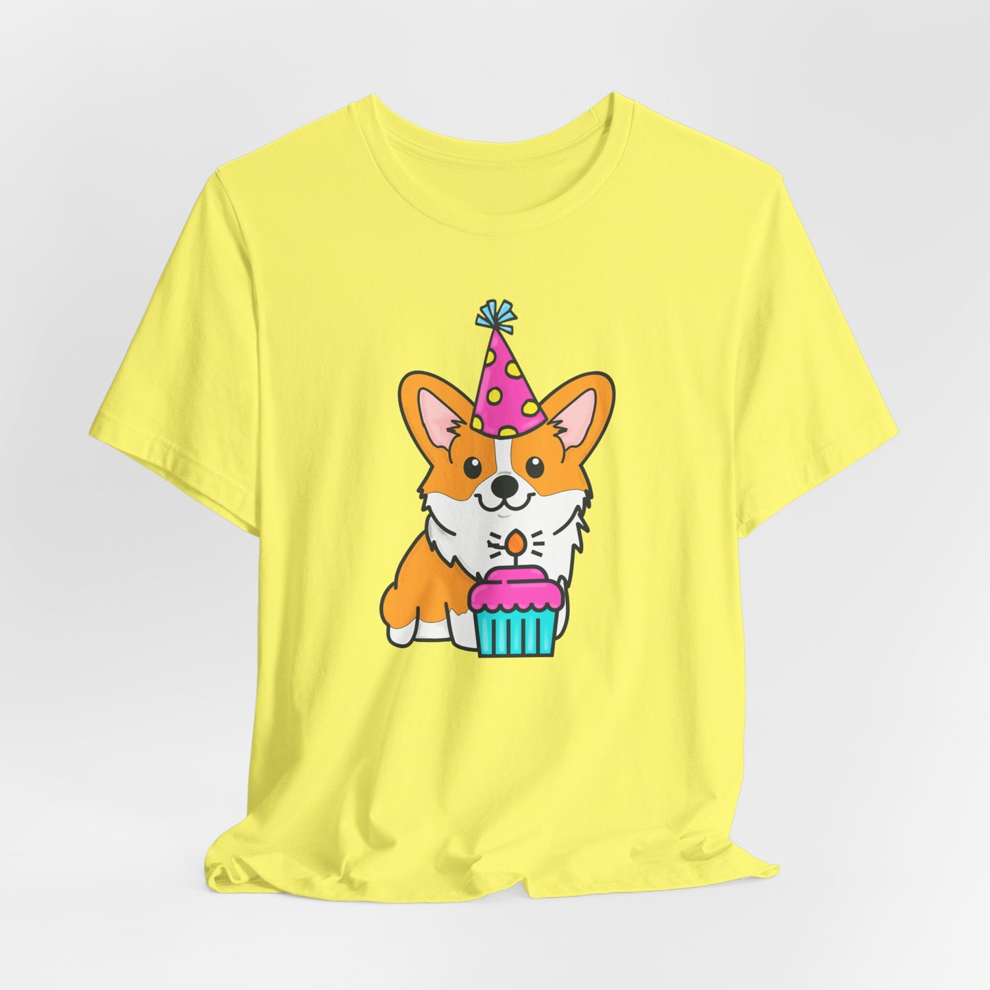 Birthday Corgi Dog T-Shirt - Birthday Cake Shirt, Women's Corgi Graphic Tee, Dog Lover Gifts, Gifts for Her, Pet Owner Apparel