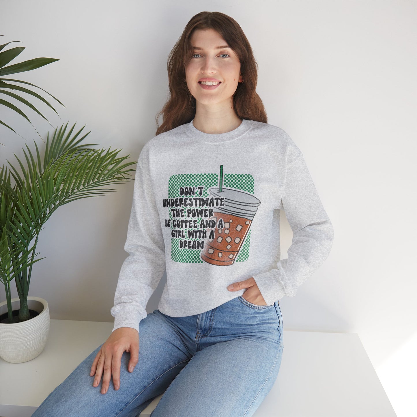 Inspiring Coffee Sweatshirt | Entrepreneur Apparel | Iced Coffee Pullover | Coffee Lover gift | Motivational Gift | Woman Owned Business