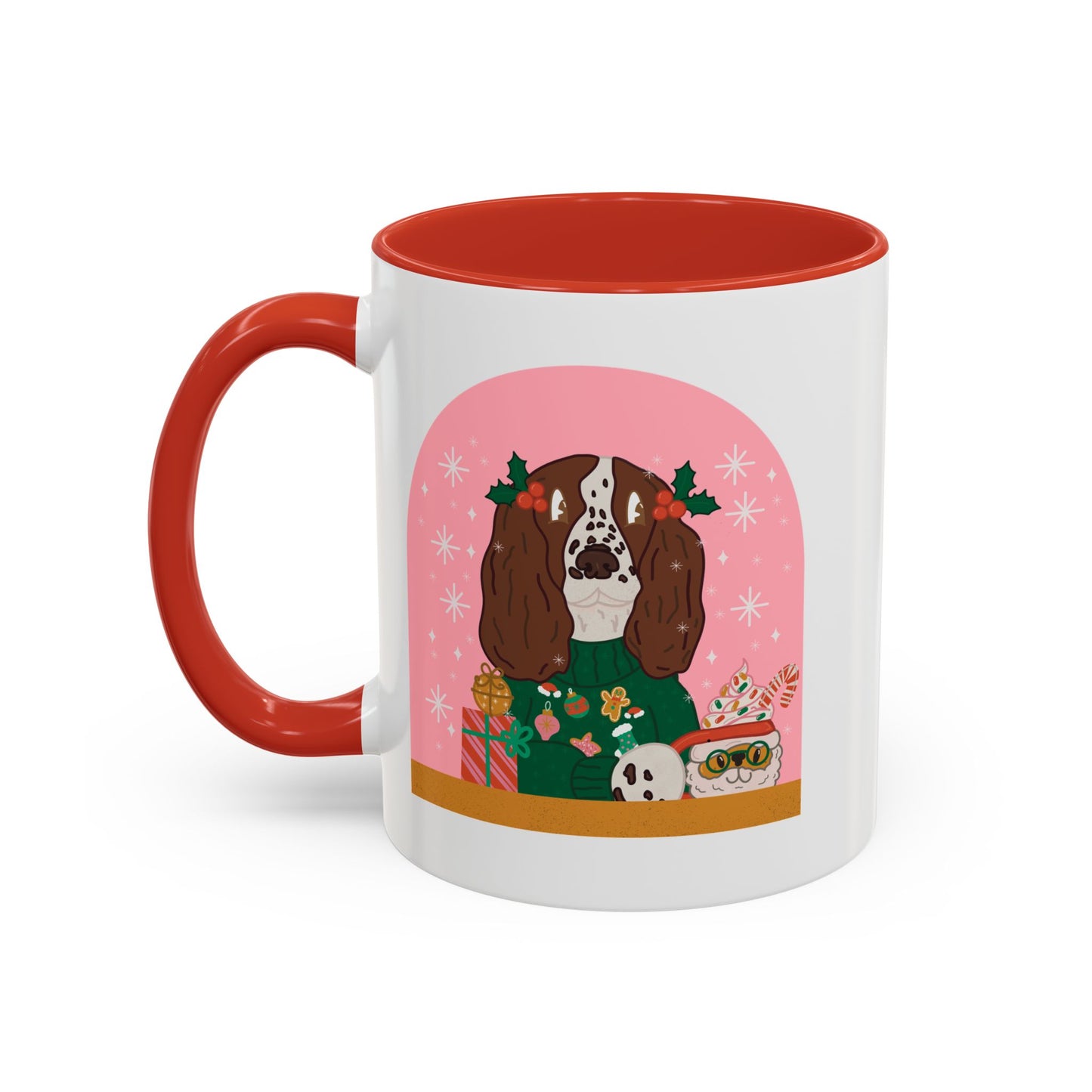 Christmas English Springer Spaniel  Accent Coffee Mug (11, 15oz)