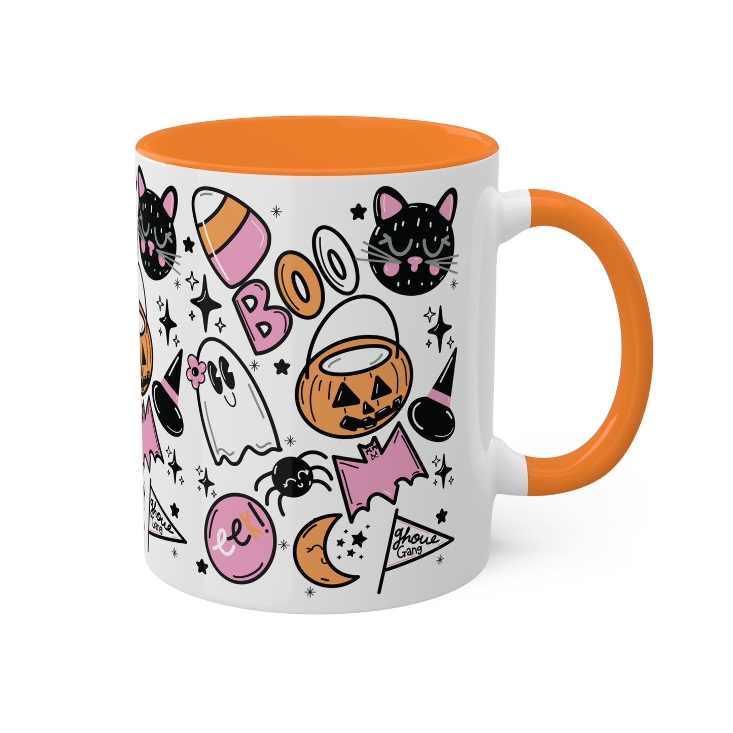 Spooky Season Coffee Mug with color inside and color handles