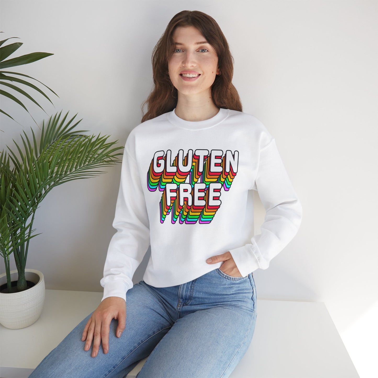 Gluten Free Retro Crewneck Sweatshirt | Celiac Awareness | Gluten Free Diet Lifestyle | Gluten Intolerant