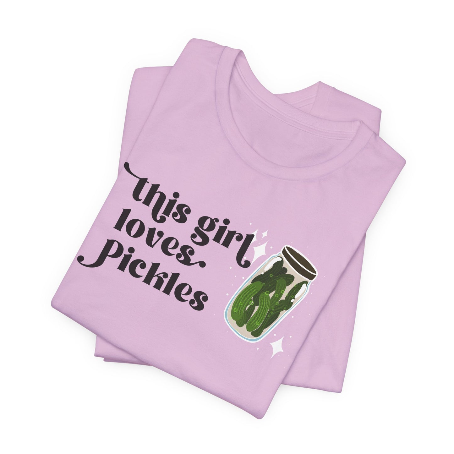 Pickle Lover Short Sleeve Tee |  Women's This Girl Loves Pickles T-Shirt | Pickle Ladies tee | Pickle Gifts | Food Graphic Tee