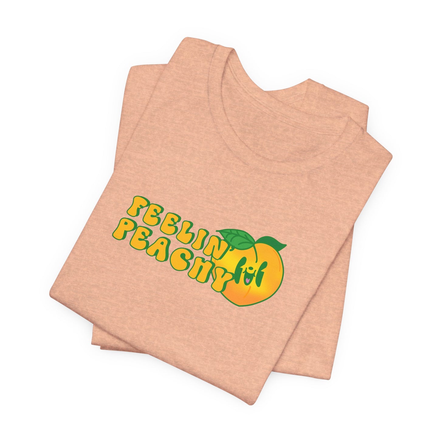 Feelin Peachy Retro Graphic Tee - Vintage Style T-Shirt, Cute Peach Design, Trendy Casual Shirt, Soft Cotton Blend, Unique Peach Lover Gift