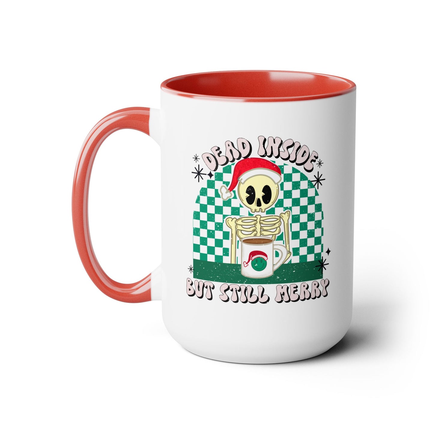 Dead Inside But Still Merry Christmas Coffee Mug | Skeleton Xmas Mug | Dark Humor Gift | Quirky Holiday Cup