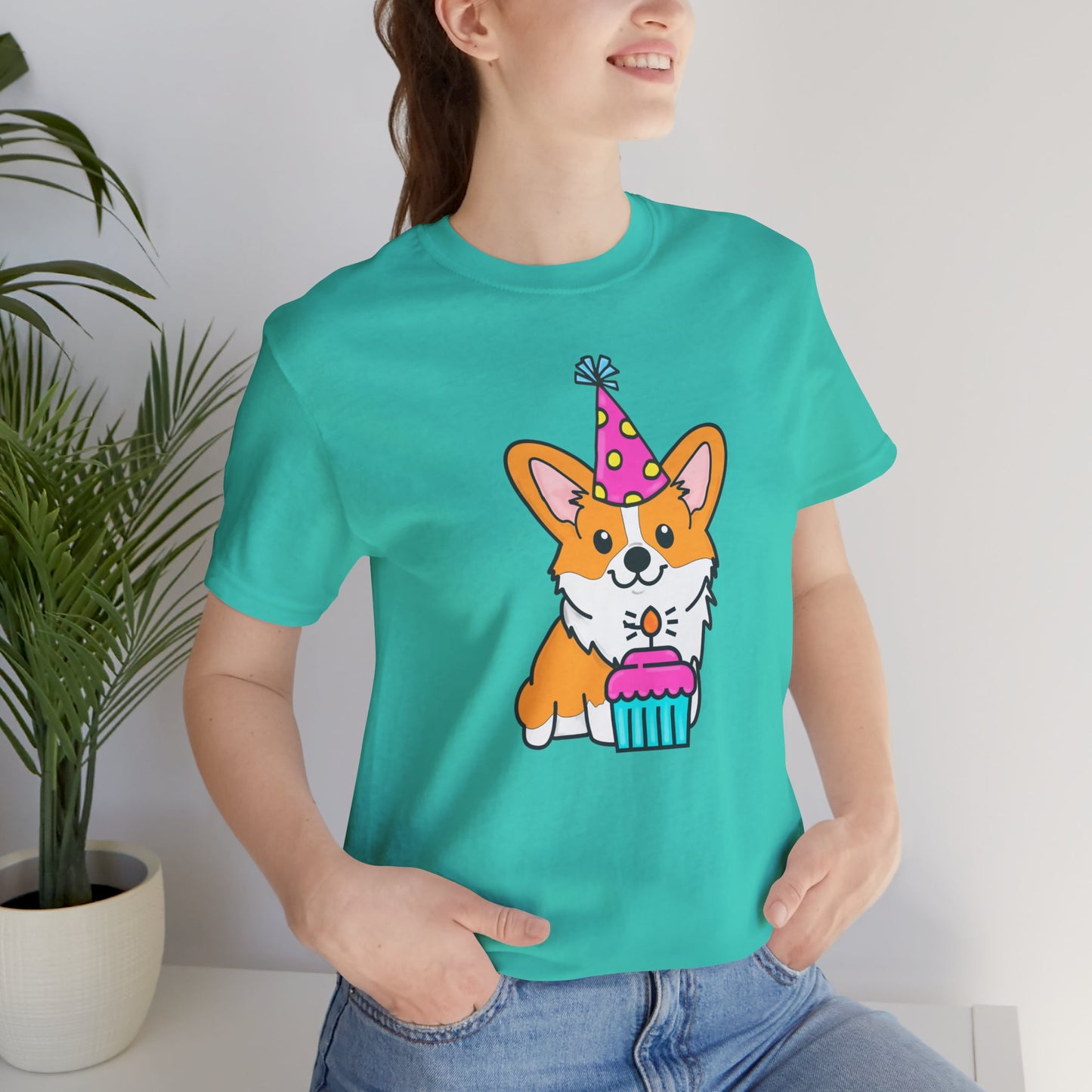 Birthday Corgi Dog T-Shirt - Birthday Cake Shirt, Women's Corgi Graphic Tee, Dog Lover Gifts, Gifts for Her, Pet Owner Apparel