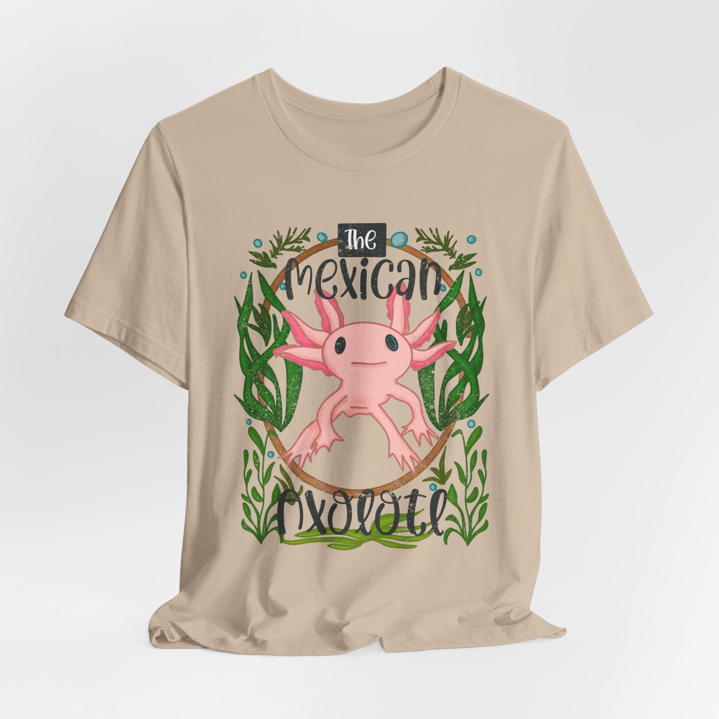 Mexican Axolotl Unisex Graphic Tee | Cute Pink Axolotl Gifts | Nature Inspired Shirt | Amphibian T-Shirt | Animal Lover Conservation Tee