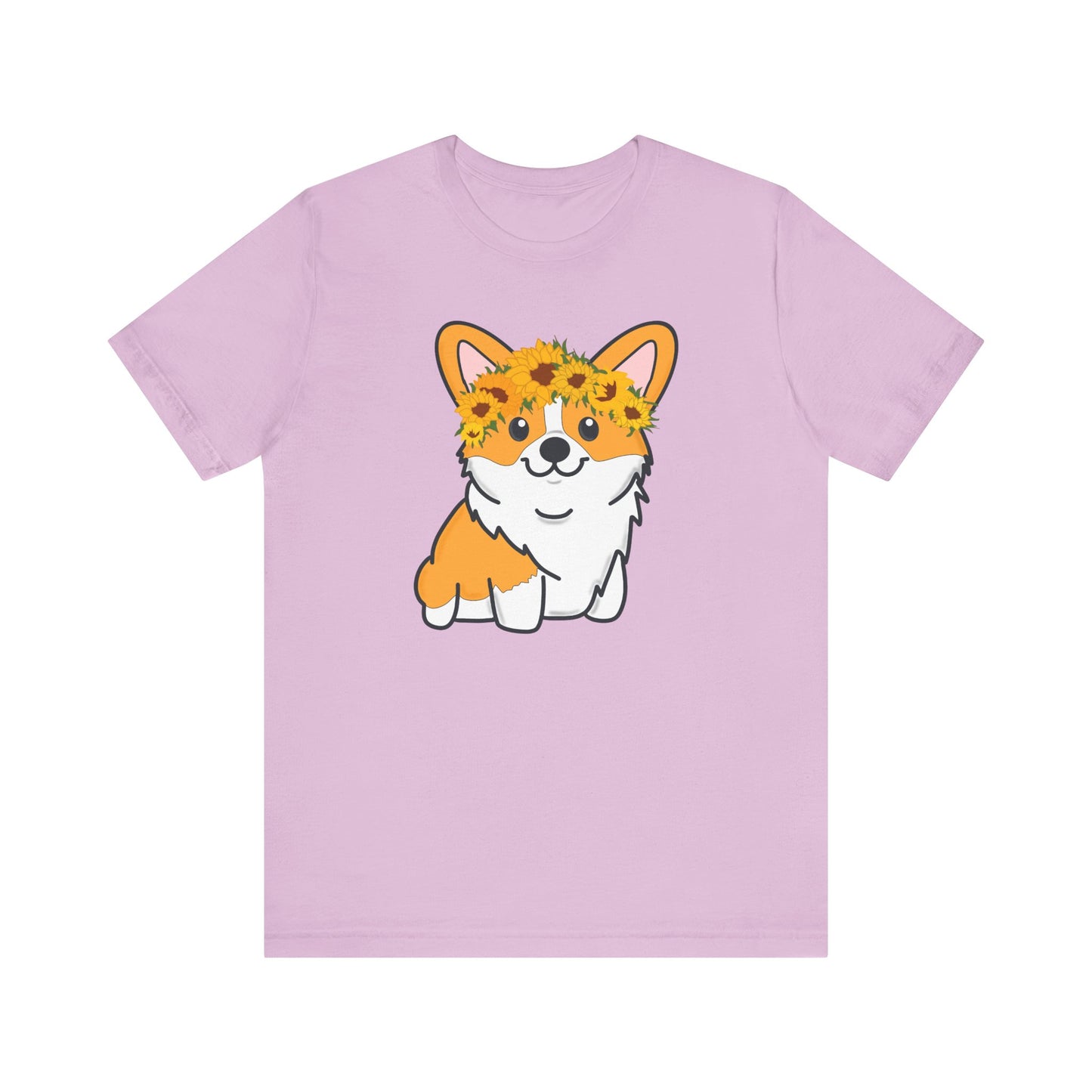 Sunflower Corgi Unisex Graphic Tee | Ladies Corgi Dog T-Shirt | Corgi Lover Gift | Corgi Mom | Pembroke Welsh Corgi | Dog Lover Shirt