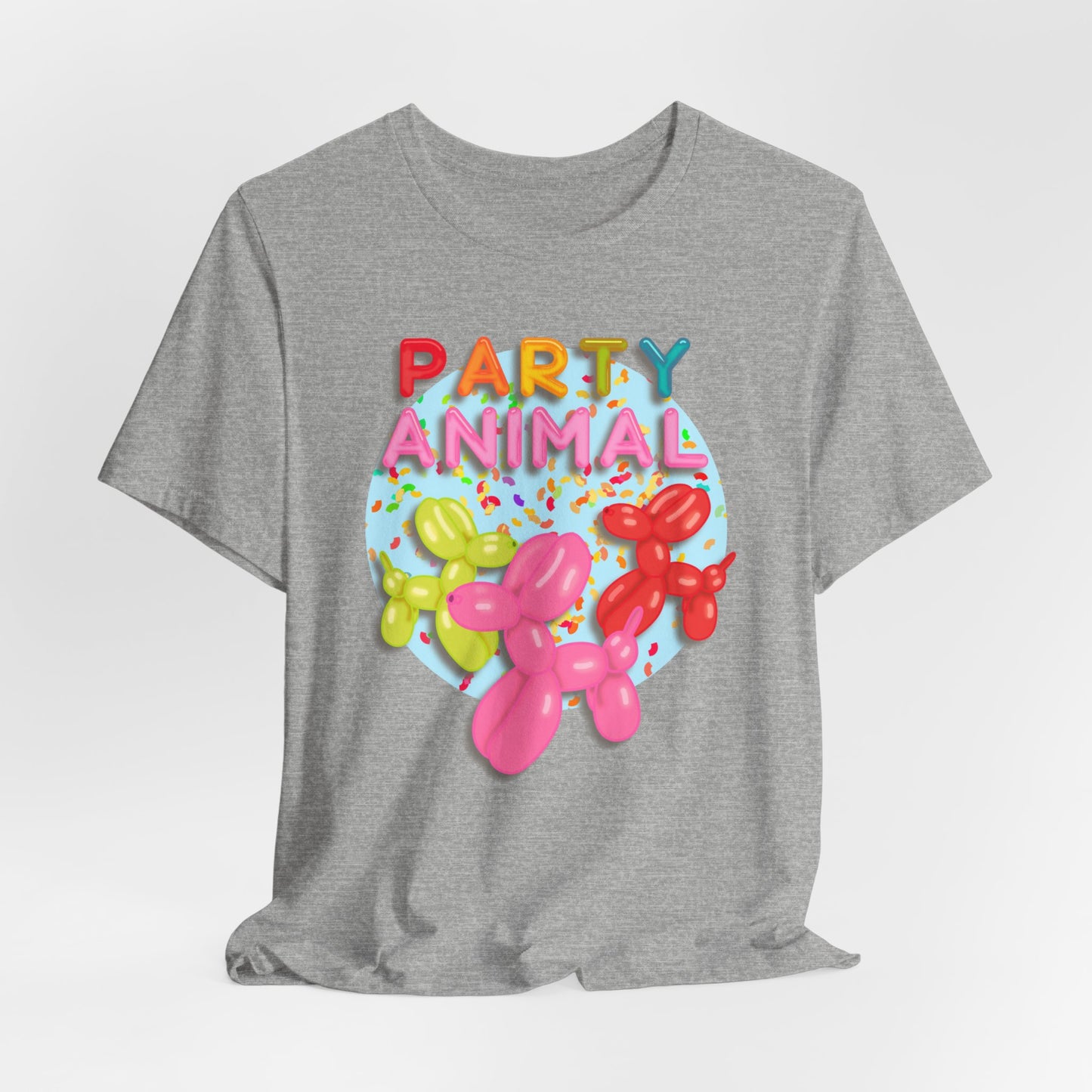 Party Animal Balloon Dog Birthday Graphic Tee - Fun Celebration Shirt | Balloon Lover Gift | Unisex Tee for Birthdays and Special Occasions