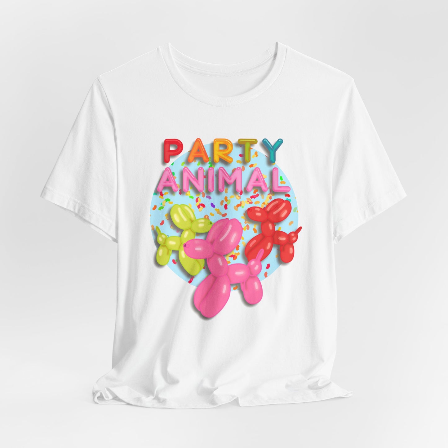 Party Animal Balloon Dog Birthday Graphic Tee - Fun Celebration Shirt | Balloon Lover Gift | Unisex Tee for Birthdays and Special Occasions