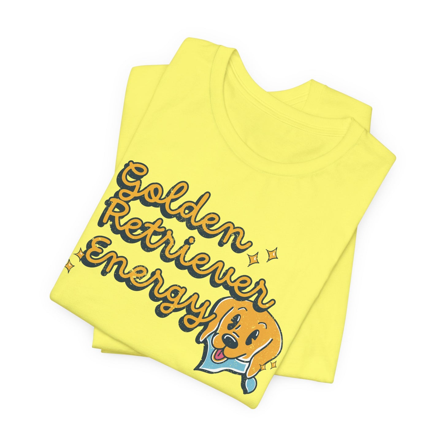 Golden Retriever Energy Unisex Graphic Tee | Dog Lover T-Shirt | Positive Energy Tee | Good Vibes T-Shirt | Funny Dog Shirt