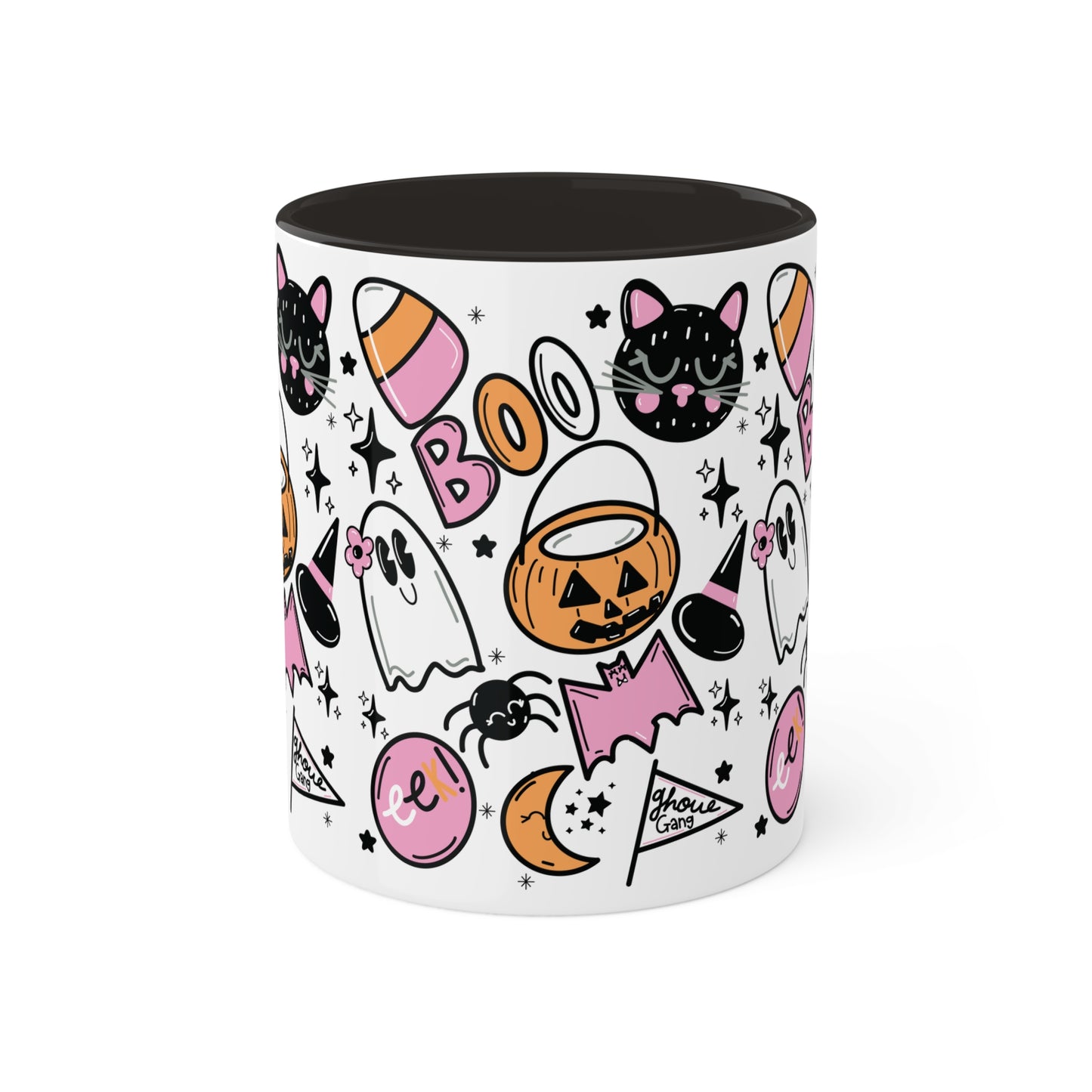 Spooky Season Coffee Mug with color inside and color handles