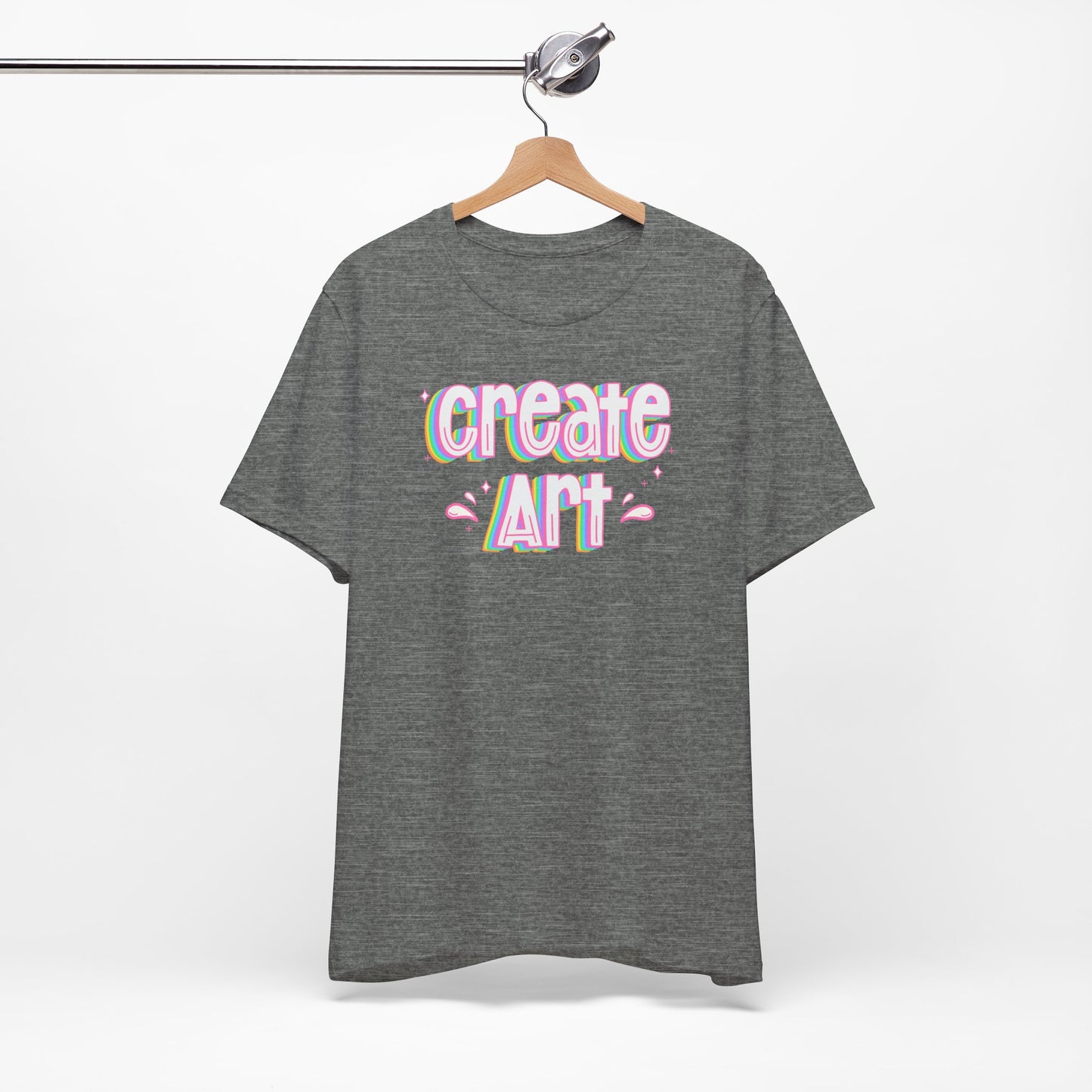 Create Art Rainbow Tee | Graphic T-Shirt for Artists & Art Teachers | Artist Gifts | Art Education | Art Teacher Style | Colorful Artist Tee