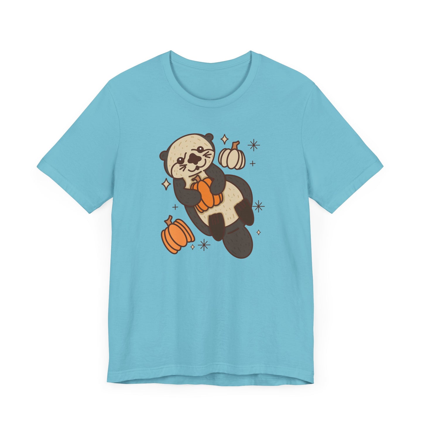 Sea Otter Pumpkin Halloween Unisex Fit Graphic Tee | Ladies Fall T-Shirt