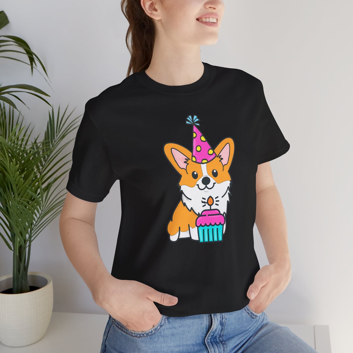 Birthday Corgi Dog T-Shirt - Birthday Cake Shirt, Women's Corgi Graphic Tee, Dog Lover Gifts, Gifts for Her, Pet Owner Apparel