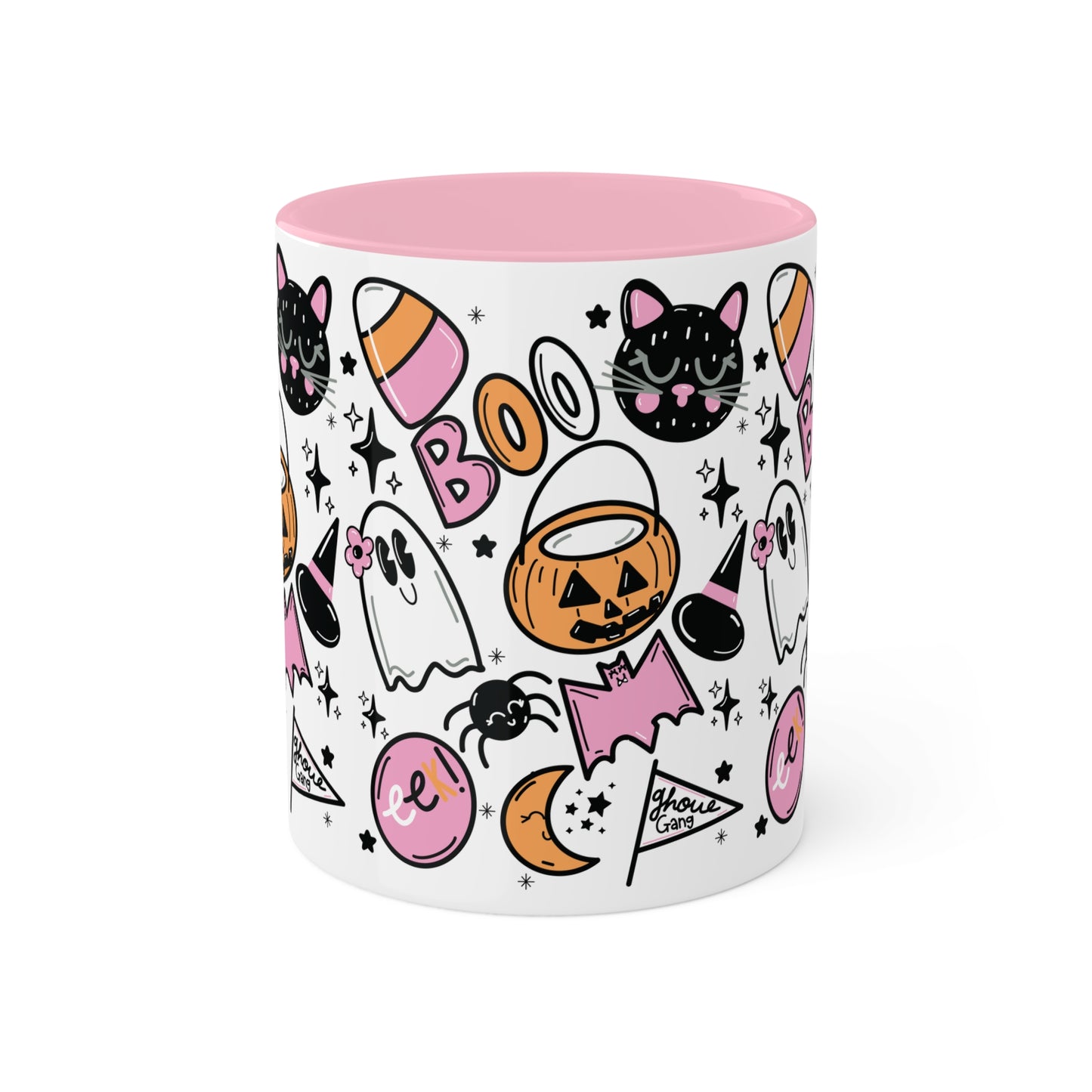 Spooky Season Coffee Mug with color inside and color handles