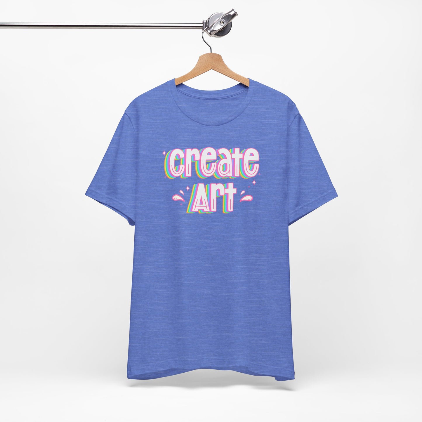 Create Art Rainbow Tee | Graphic T-Shirt for Artists & Art Teachers | Artist Gifts | Art Education | Art Teacher Style | Colorful Artist Tee