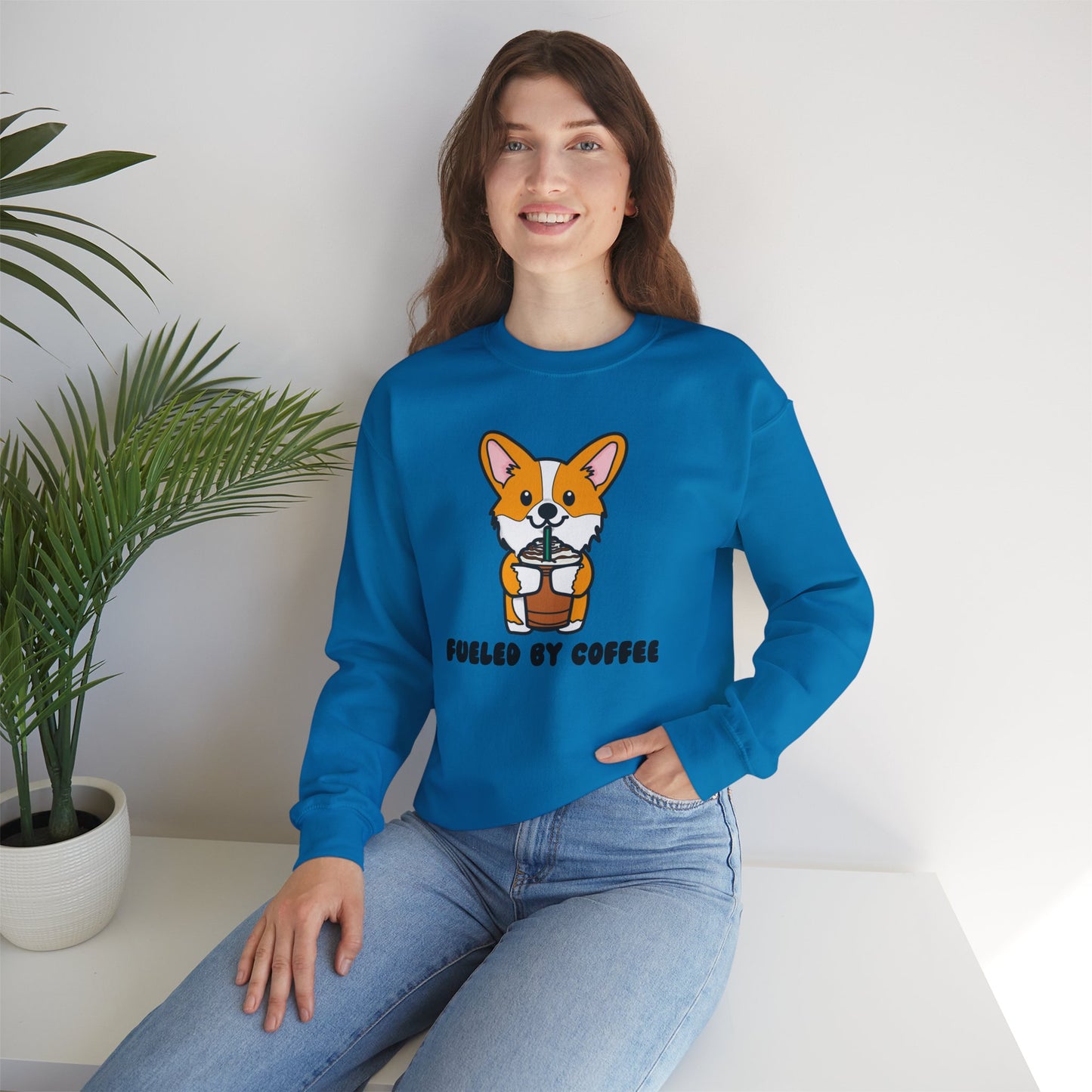 Corgi Coffee Unisex Heavy Blend Crewneck Sweatshirt | Iced Coffee Sweater | Coffee Pullover | Corgi Sweatshirt | Corgi Apparel | Corgi Gifts