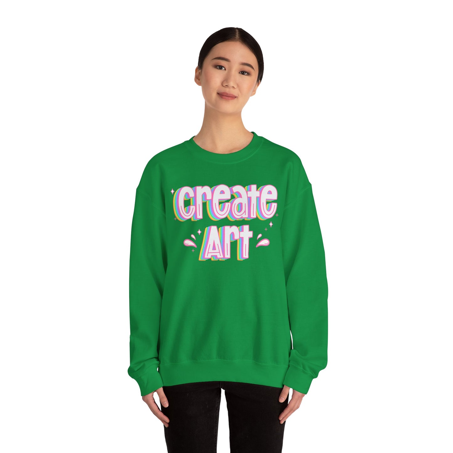 Create Art Unisex Heavy Blend Crewneck Sweatshirt | Art Colorful Sweater | Art Teacher Pullover | Artist Sweatshirt | Teacher Apparel