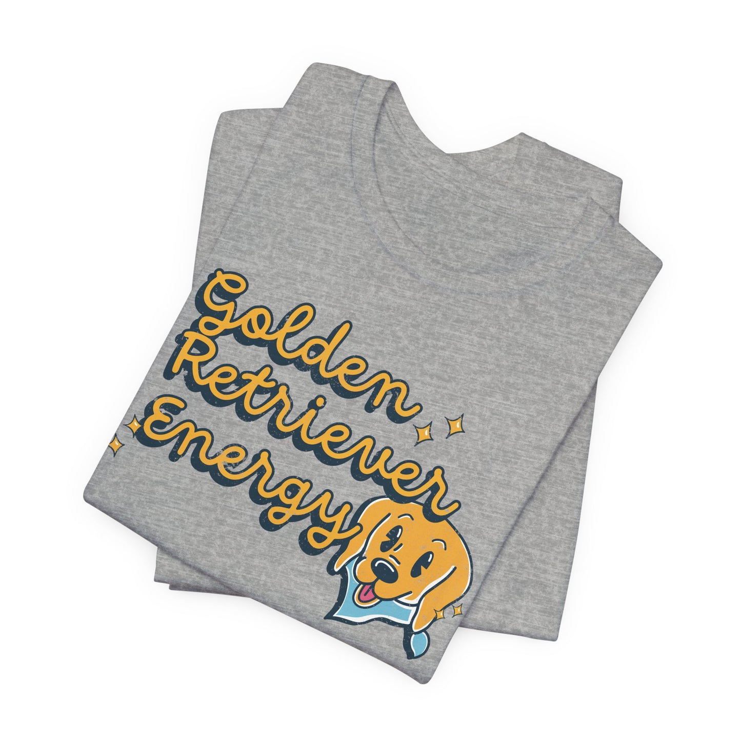 Golden Retriever Energy Unisex Graphic Tee | Dog Lover T-Shirt | Positive Energy Tee | Good Vibes T-Shirt | Funny Dog Shirt