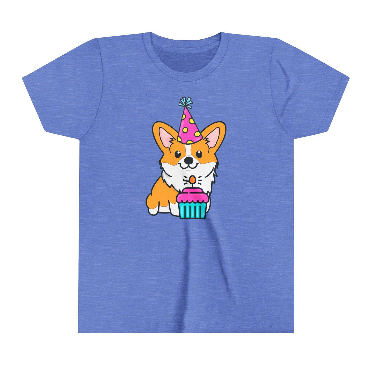 Kids Birthday Corgi Dog T-Shirt | Birthday Cake Shirt | Birthday Gift | Youth Corgi Graphic Tee | Kid Dog Lover Tee | Corgi Family