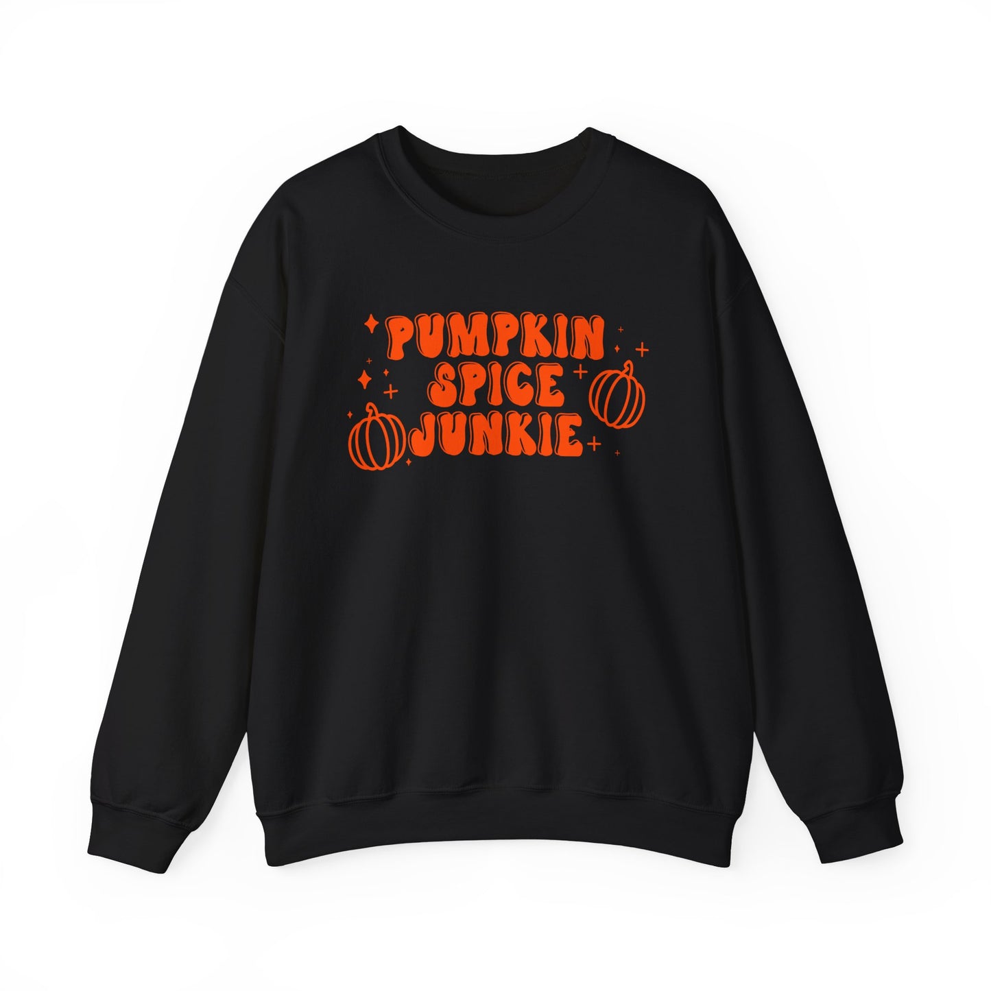 Pumpkin Spice Junkie Spooky Season Pullover Sweatshirt | Pumpkin Spice Latte Crewneck Adult Unisex Fit Sweatshirt