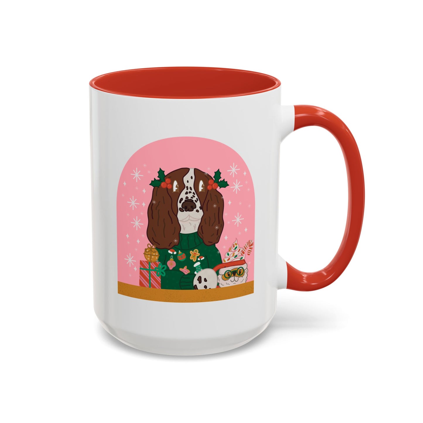 Christmas English Springer Spaniel  Accent Coffee Mug (11, 15oz)