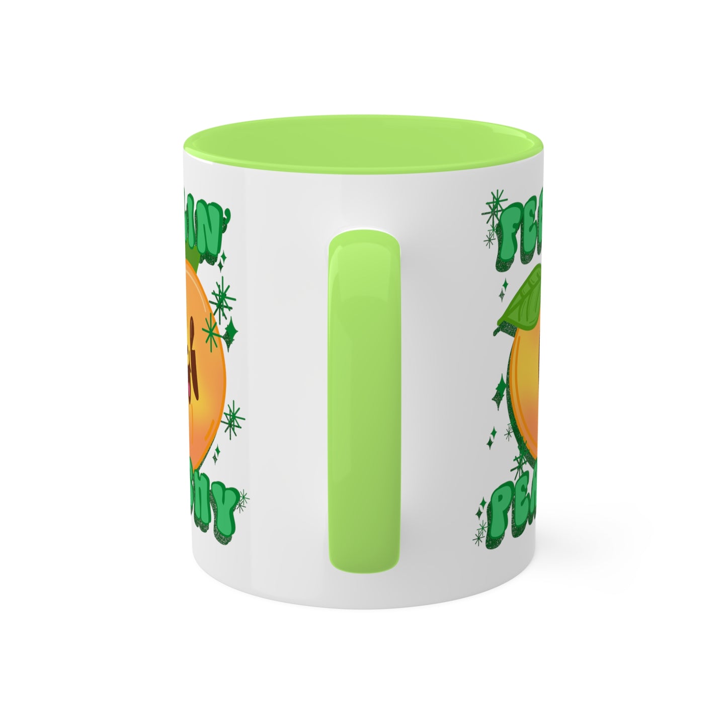 Feelin Peachy Coffee Mug - Cute Peach Design, Positive Vibes Tea Cup, Peach Gift, Unique Ceramic Mug for Happy Mornings and Cozy Evenings