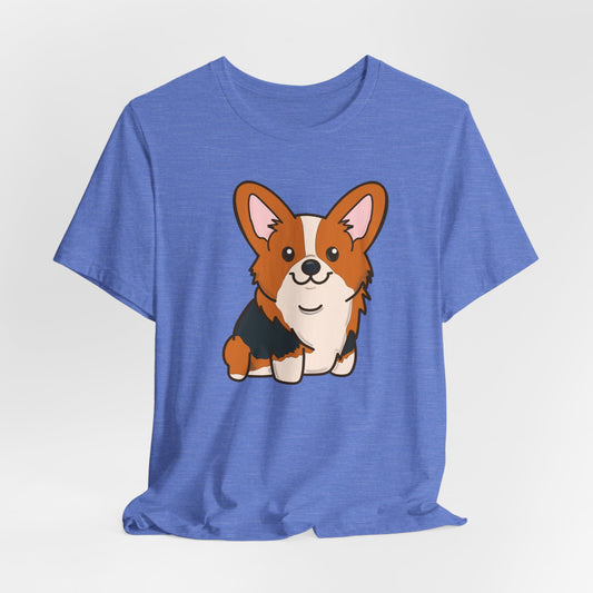 Red Tri-Color Pembroke Corgi Unisex Graphic T-Shirt | Corgi Owner Gift | Dog Breed Tee | Tri-Color Corgi Design | Cute Corgi Apparel