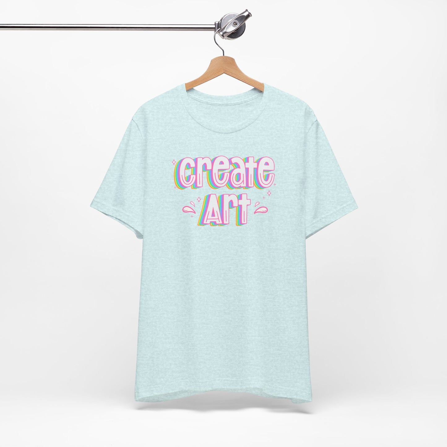 Create Art Rainbow Tee | Graphic T-Shirt for Artists & Art Teachers | Artist Gifts | Art Education | Art Teacher Style | Colorful Artist Tee