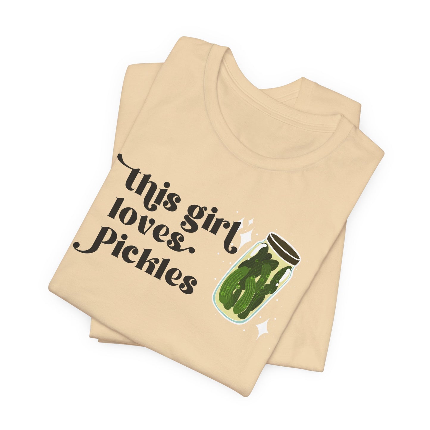 Pickle Lover Short Sleeve Tee |  Women's This Girl Loves Pickles T-Shirt | Pickle Ladies tee | Pickle Gifts | Food Graphic Tee