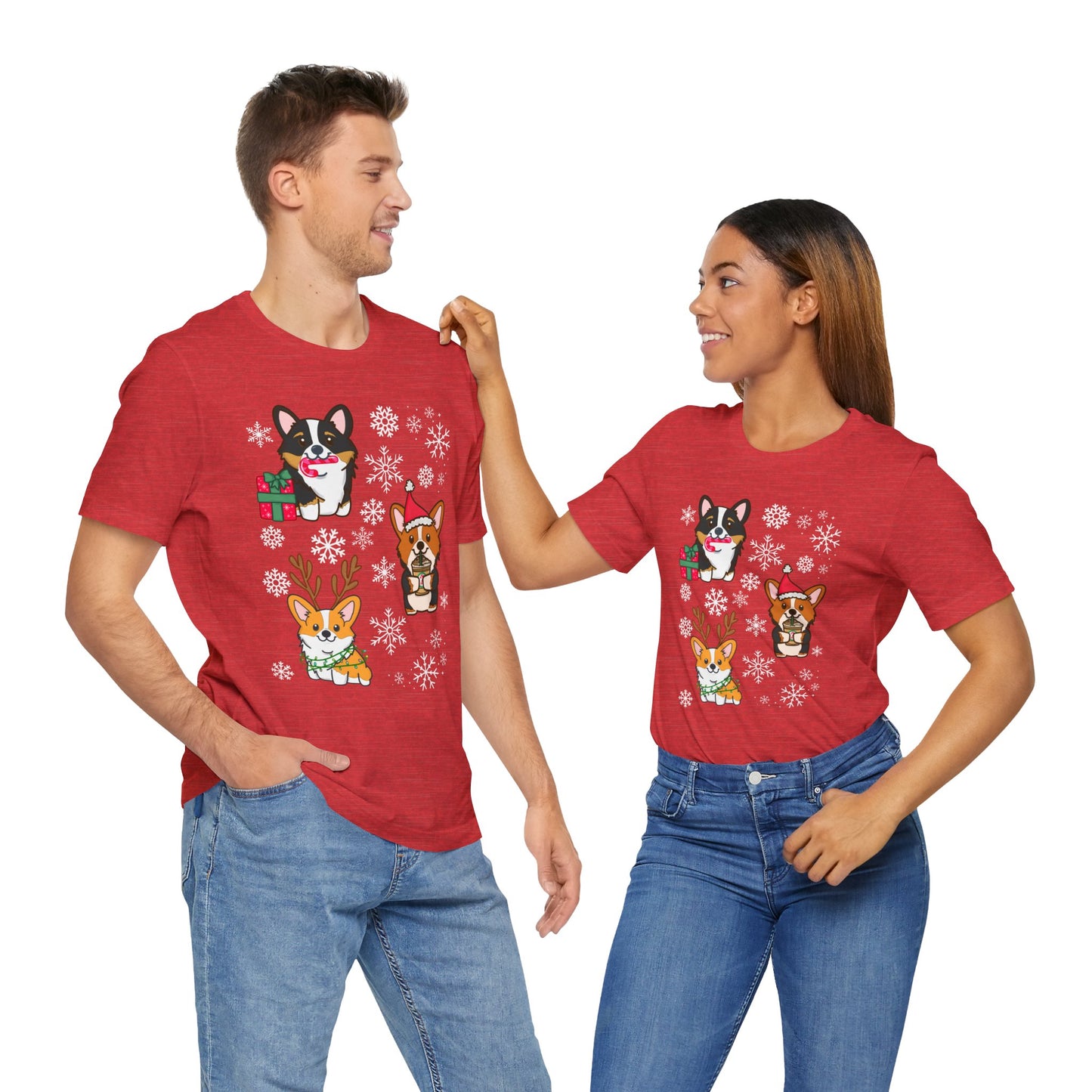 Festive Christmas Corgi sTee | Holiday Dog Lover's Shirt | Matching Christmas Shirts Family Christmas Holiday Shirt