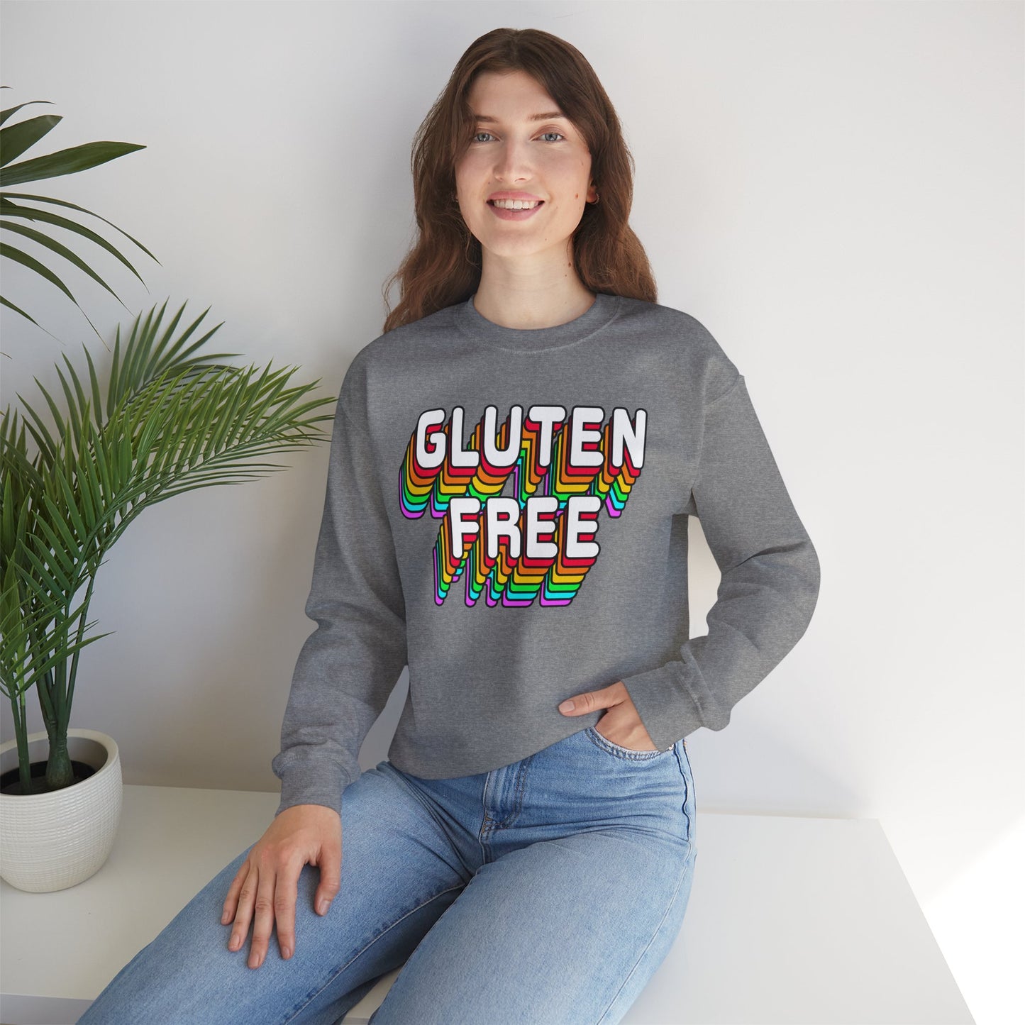 Gluten Free Retro Crewneck Sweatshirt | Celiac Awareness | Gluten Free Diet Lifestyle | Gluten Intolerant