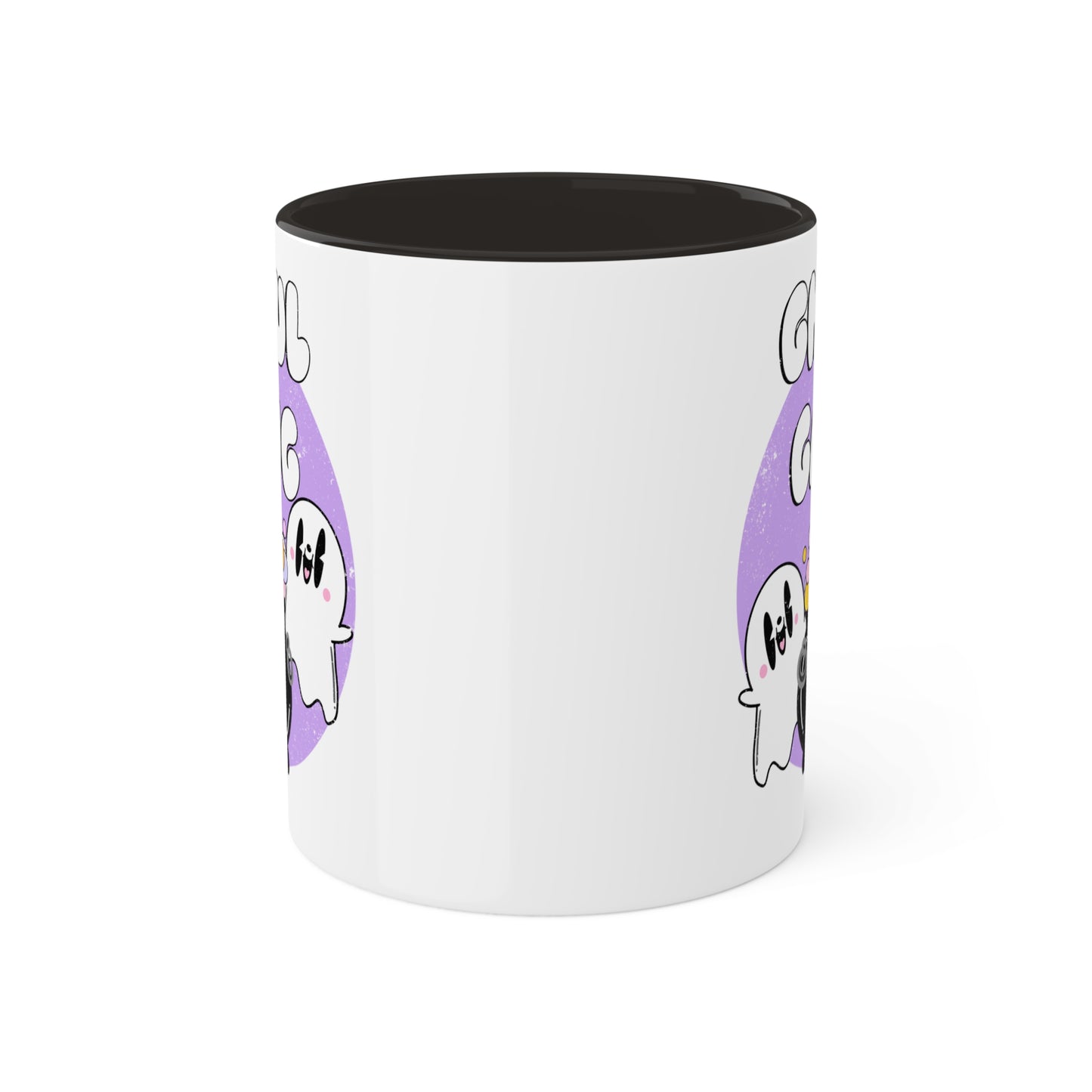 Ghoul Gang Retro Ghost Spooky Season Mug | Fall Coffee Mug with color inside and color handles