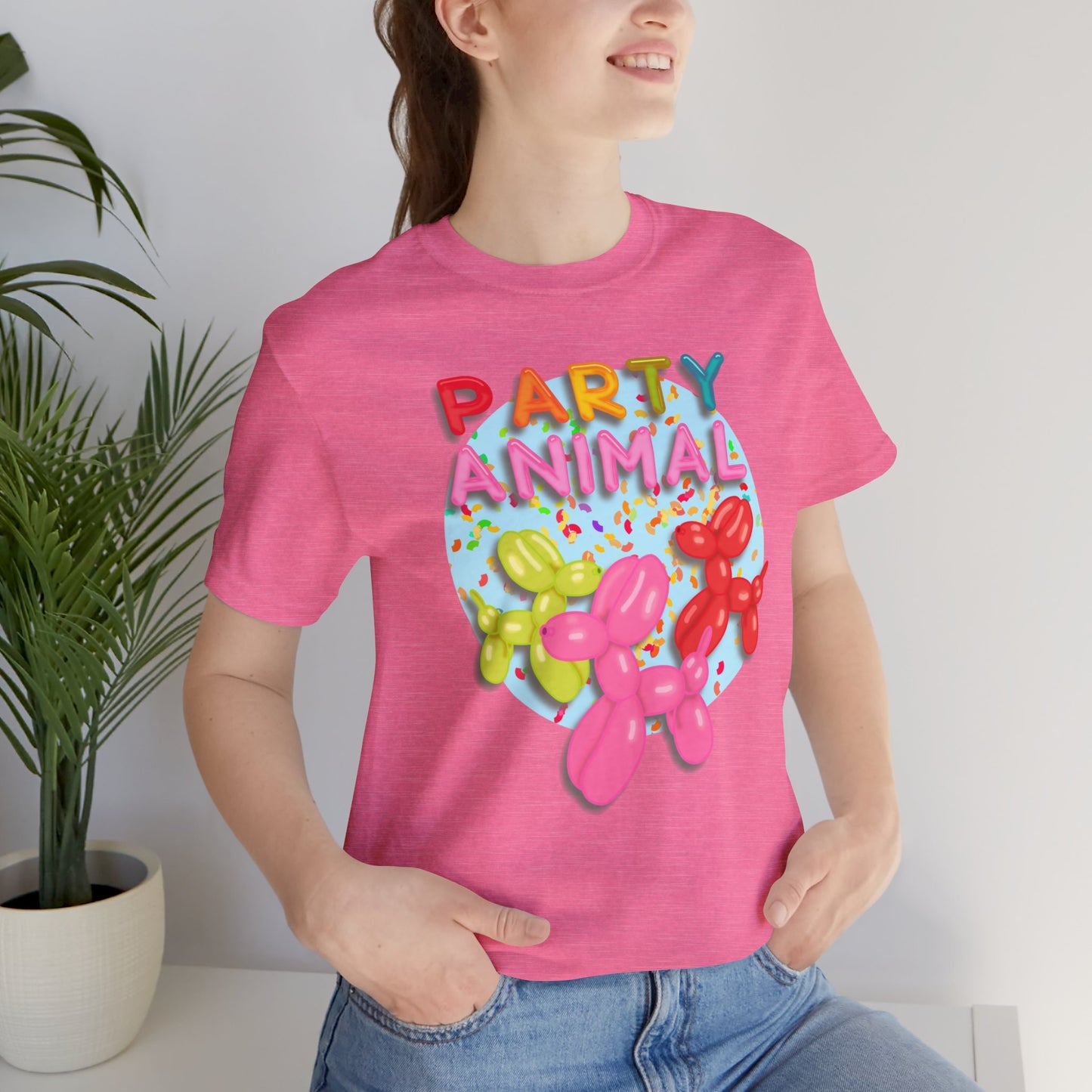 Party Animal Balloon Dog Birthday Graphic Tee - Fun Celebration Shirt | Balloon Lover Gift | Unisex Tee for Birthdays and Special Occasions