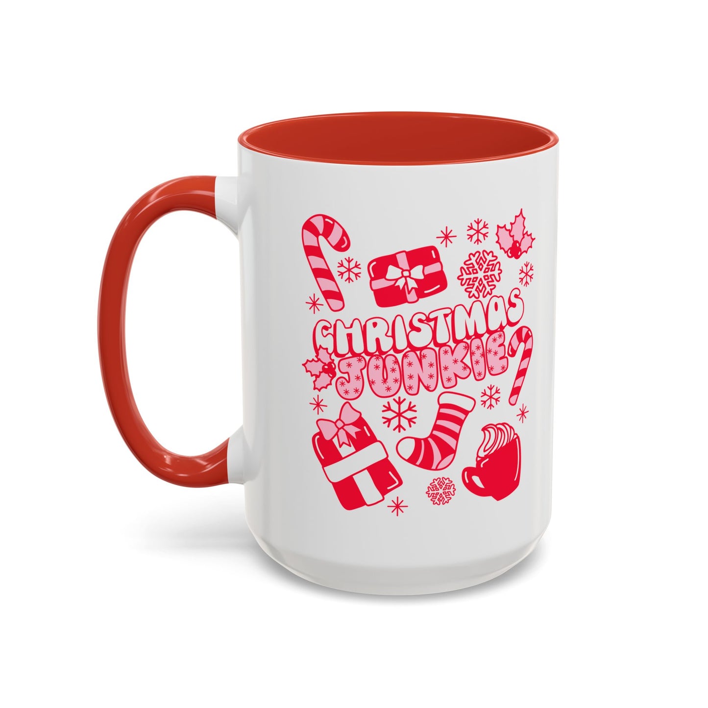 Christmas Junkie Pink Holiday Coffee Mug 11oz/15oz