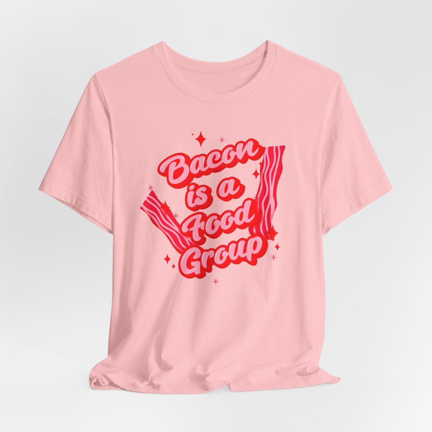 Bacon is a Food Group Graphic Tee - Funny Foodie Shirt, Humorous Bacon Lover Gift, Unisex Cotton Tee, Trendy Food Statement Apparel